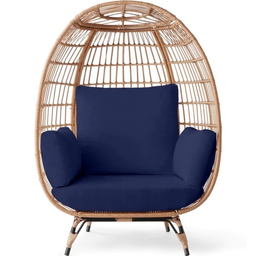 Wicker Egg Chair Oversized Indoor Outdoor Patio Lounger - Lot 5706