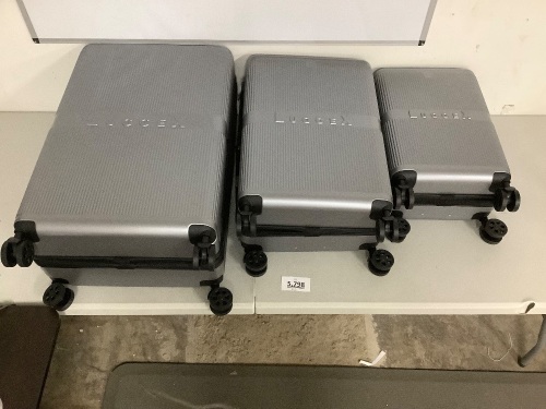 Luggex Set of 3 Gray Suitcases - Lot 5798