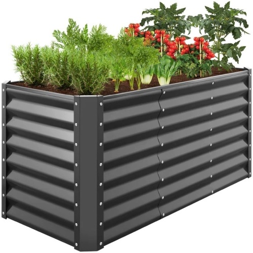 Outdoor Metal Raised Garden Bed for Vegetables, Flowers, Herbs - 4x2x2ft - Lot 5802
