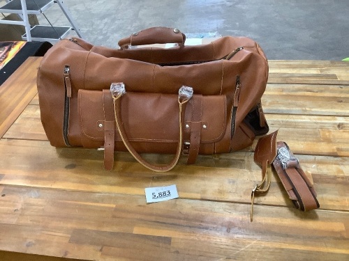 Brown Leather Duffel Bag - Lot 5883