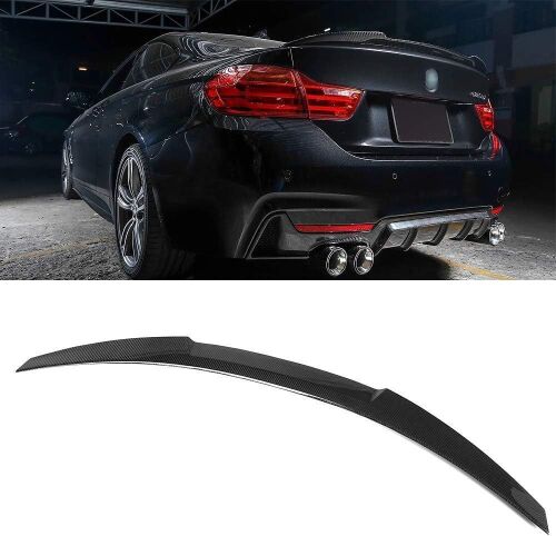 SNA Real Carbon Fiber Rear Trunk Lip Spoiler Compatible for BMW 4 Series F32 Coupe  - Lot 128