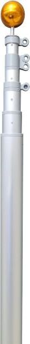 Service First Heavy Duty Telescoping Flagpole Kit, 25 Foot, Silver  - Lot 152
