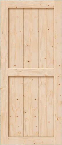 EaseLife 36" x 84" Unfinished Wood Sliding Barn Door, Spruce - Lot 177