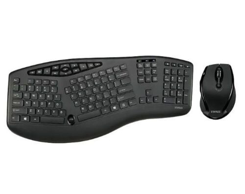 Staples Wireless Ergo Keyboard and Optical Mouse - Lot 188