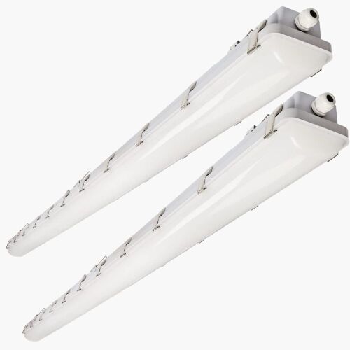 DAKASON 8FT LED Vapor Tight Light 120W-100W-80W tunable, 5000K IP66 100-277V, 2-Pack  - Lot 216