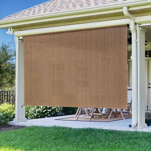Artpuch Exterior Roller Shade, Walnut  - Lot 291