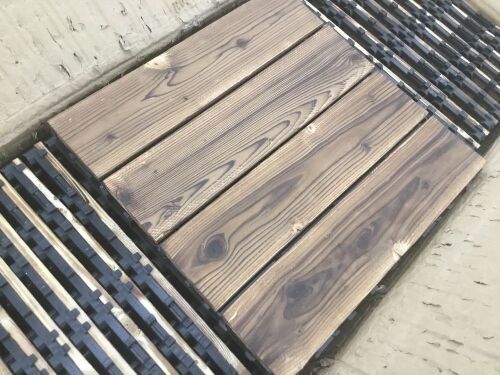 Hardwood Interlocking Patio Deck Tiles, 36 Pc - Lot 411