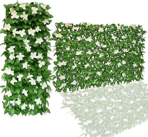 JOYSFIT Expandable Faux Ivy Privacy Screen Decor, Single Sided Leaves  - Lot 406