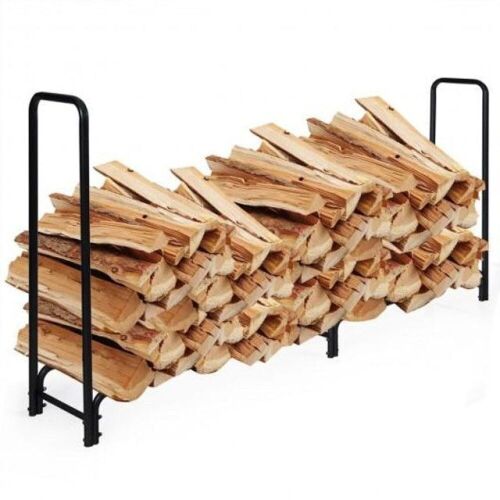 8 Feet Outdoor Steel Firewood Log Rack  - Lot 298