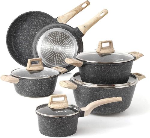 CAROTE Nonstick Granite Cookware Set, 10 Pcs  - Lot 96
