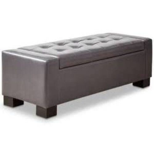 Madison Park Mirage Tufted Top Storage Bench in Grey - Lot 347