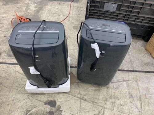 Lot of (2) LG 8,000 BTU (DOE) 115-Volt Portable Air Conditioner, Cools 350 Sq. Ft. with Dehumidifier Function, Wi-Fi Enabled - No Accessories - Lot 227