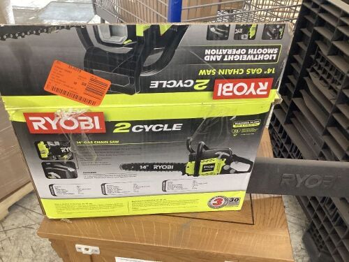 RYOBI 14 in. 37cc 2-Cycle Gas Chainsaw - Lot 444