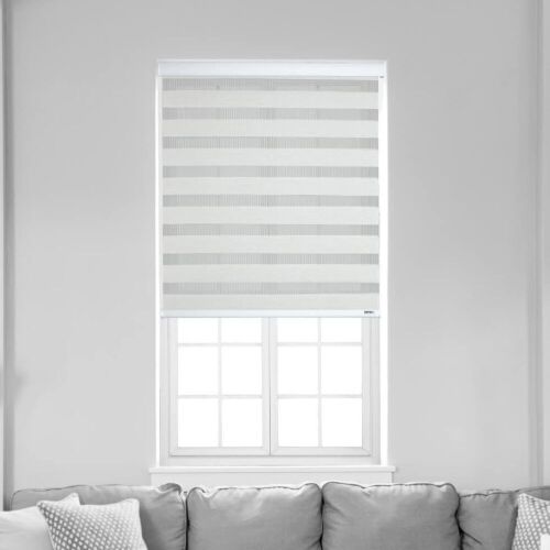 ShadesU Zebra Blind Light Filtering Shades Non Cordless 72" x 88" White  - Lot 501