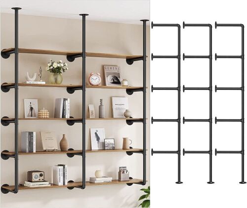 Pynsseu Industrial Iron Pipe Shelf Wall Mount, Shelves Not Included - Lot 253