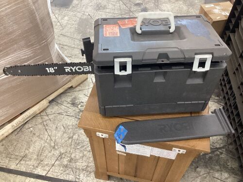 RYOBI 18 in. 38cc 2-Cycle Gas Chainsaw with Heavy Duty Case - Lot 324