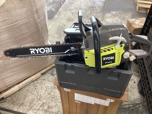 RYOBI 18 in. 38cc 2-Cycle Gas Chainsaw with Heavy Duty Case - Lot 519