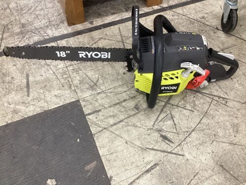 RYOBI 18 in. 38cc 2-Cycle Gas Chainsaw with Heavy Duty Case - Lot 526