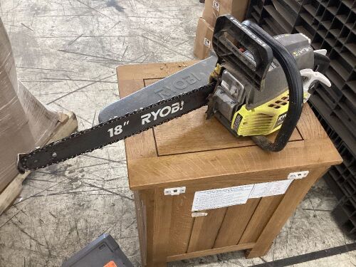 RYOBI 18 in. 38cc 2-Cycle Gas Chainsaw with Heavy Duty Case - Lot 536