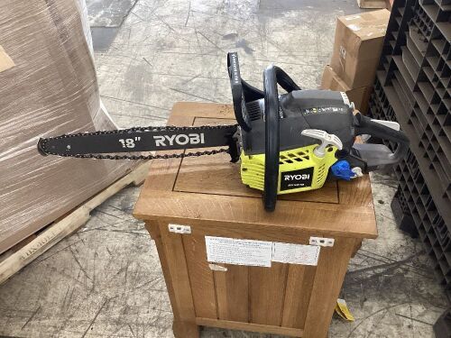 RYOBI 18 in. 38cc 2-Cycle Gas Chainsaw with Heavy Duty Case - Lot 546