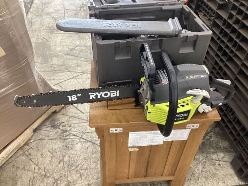 RYOBI 18 in. 38cc 2-Cycle Gas Chainsaw with Heavy Duty Case - Lot 566