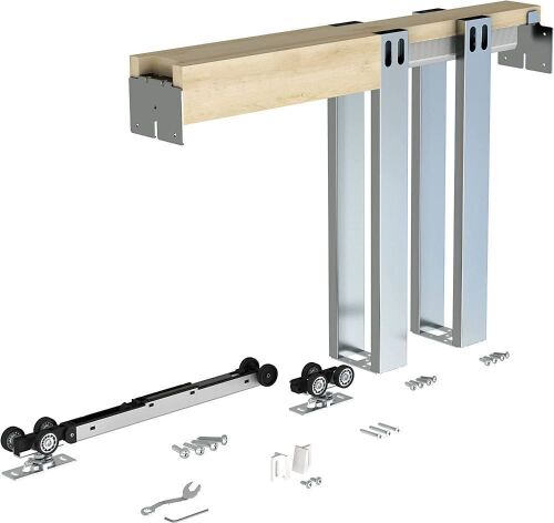 DIYHD Pocket Door Frame Kit with Two-Way Soft Close Mechanism for 2x4 Stud Wall, 36X84inch  - Lot 361
