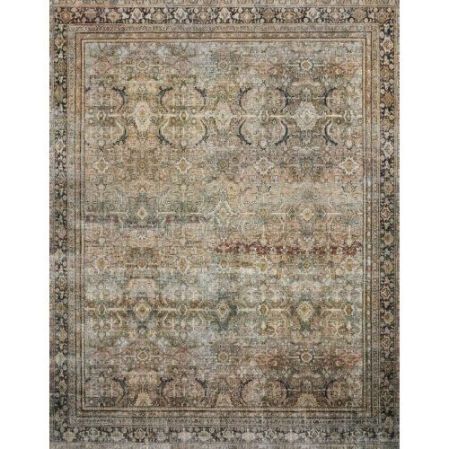 Layla Rug Olive Green/Charcoal Gray 7'6" x 9'6"  - Lot 200