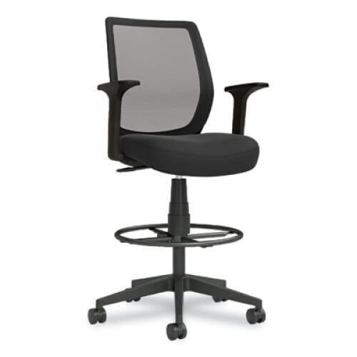 Union & Scale Essentials Mesh Back Fabric Drafting Stool with Arms, Supports Up to 275 lb - Lot 492