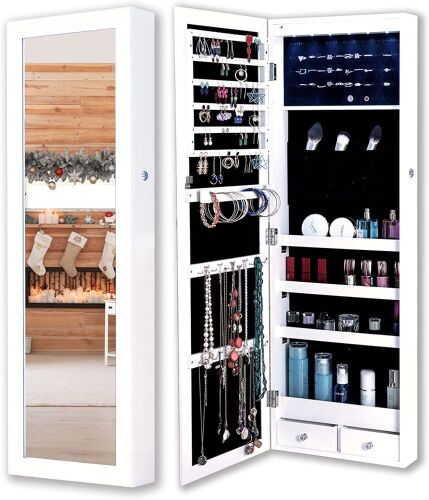Hanging Mirrored Jewelry Cabinet  - Lot 541