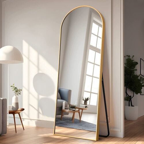 65" x 22" Arched Full Length Floor Mirror with Stand  - Lot 333