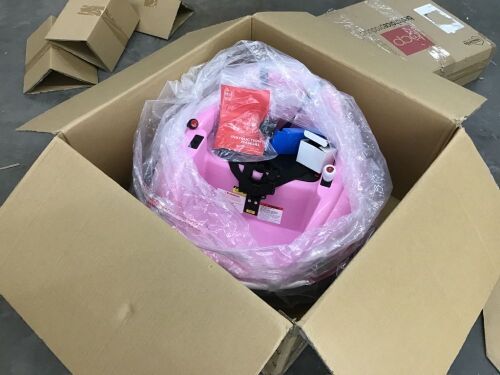 6V Kids Ride On Bumper Car Toy w/ Remote, Harness, Lights, 360 Degree Spin - Broken Joystick  - Lot 522
