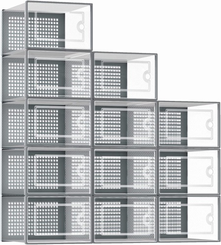 Kuject Shoe Organizer Storage Boxes,12 Pack - Lot 601