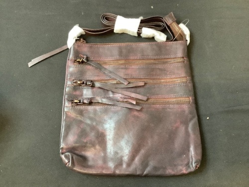 Oak Leathers Crossbody Bag (Bordeaux) - Lot 21