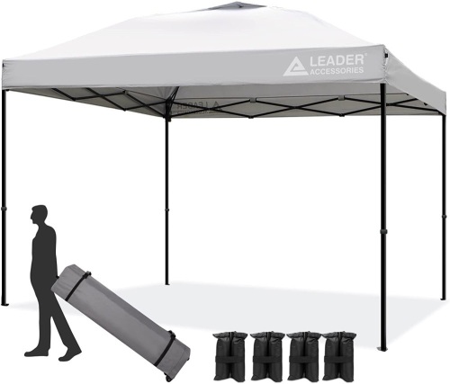 Leader Accessories Silver Pop-Up Canopy Tent 10'x10' - Lot 43