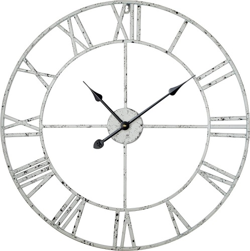 Rustic Round Distressed Roman Numerals Clock - Lot 245