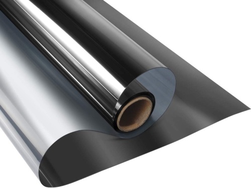 KESPEN One Way Daytime Privacy Static Cling Sun Blocking Anti UV Reflective Window Tint, Black-Silver, 23.6 Inch x 13.1 Feet - Lot 365