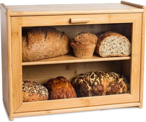 LAURA'S GREEN KITCHEN Large Bread Box: Bamboo Bread Box - Lot 198