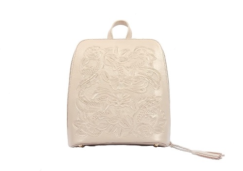 Maagu Leather Backpack Model Sofia M - Pink Tint, classic design, Handmade, with pockets zipper, bag, Genuine leather  - Lot 123