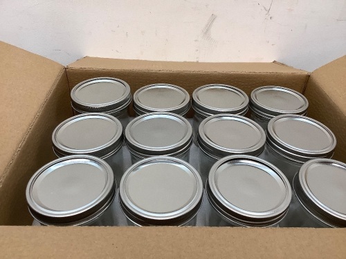 Case of (12) 16oz. Wide Mouth Canning Jars - Lot 356