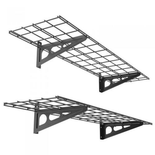 FLEXIMOUNTS 1x4ft Wall shelf 1-pack with Hook Set ( Black) - Lot 307