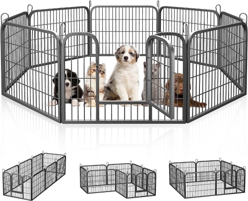 8-Panel Heavy Duty Metal Playpen for Small to Medium Pets - Lot 160