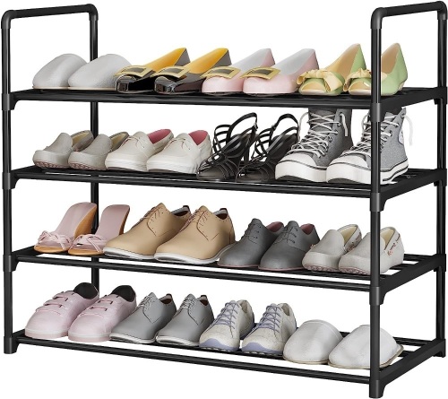 INGIORDAR Shoe Rack 4 Tier Metal Storage Shelf - Lot 400
