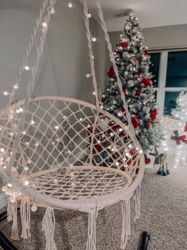 Hanging Hammock Chair with 39 Feet Long LED Lights - Lot 168