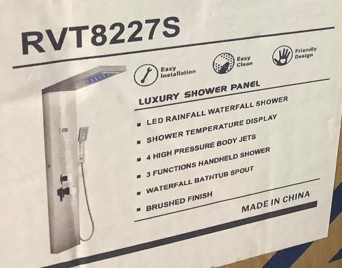 ROVATE LED Shower Panel Tower System with Rainfall Waterfall Shower - Lot 112