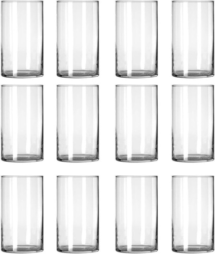Case of (12) 6" Clear Glass Cylinder Vases - Lot 173