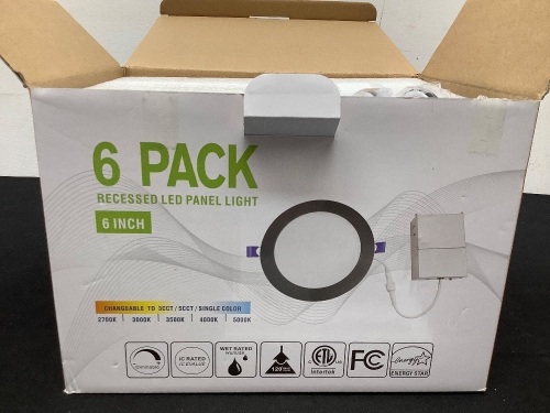 6 Pack Recessed LED Panel Light 6" - Lot 528