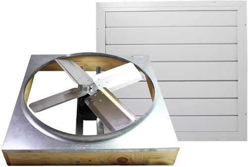Cool Attic 24" Direct Drive 2-Speed Whole House Attic Fan with Shutter  - Lot 358