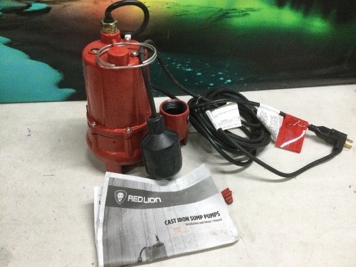 Red Lion Cast Iron Sump Pump with Tethered Float Switch - Lot 402