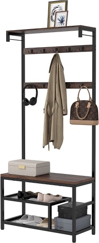 SEIRIONE Coat Rack Shoe Bench  - Lot 838