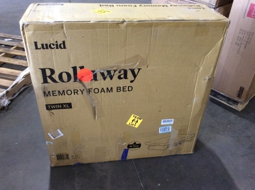 LUCID Rollaway Folding Guest Bed with 4 Inch Memory Foam Mattress - Rolling Cot - Easy Storage - Twin XL - Lot 519